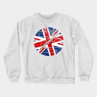 Flute UK Flag Britain Flautist British Musician Crewneck Sweatshirt